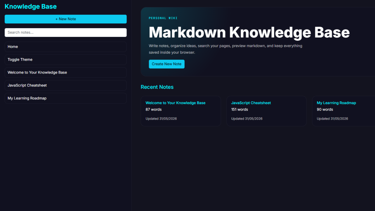 Markdown Knowledge Base interface