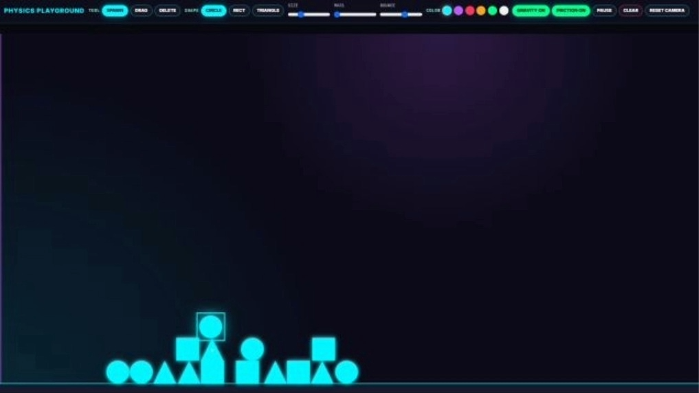 Physics Playground interface